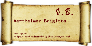 Vertheimer Brigitta névjegykártya
